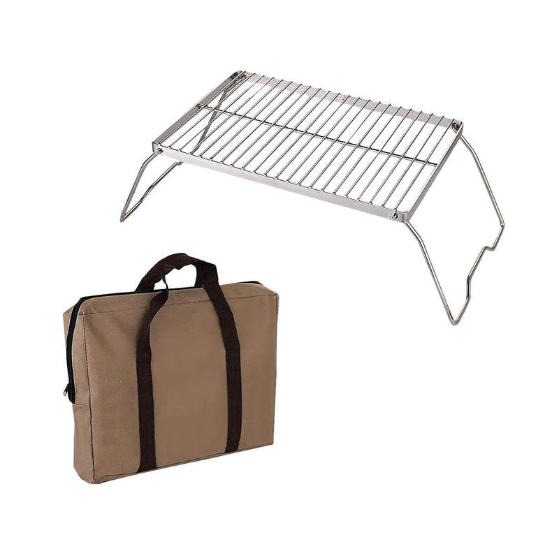 Folding Campfire Grill Heavy Duty Steel Grate with Portable over Fire Camp Grill for Outdoor Cooking