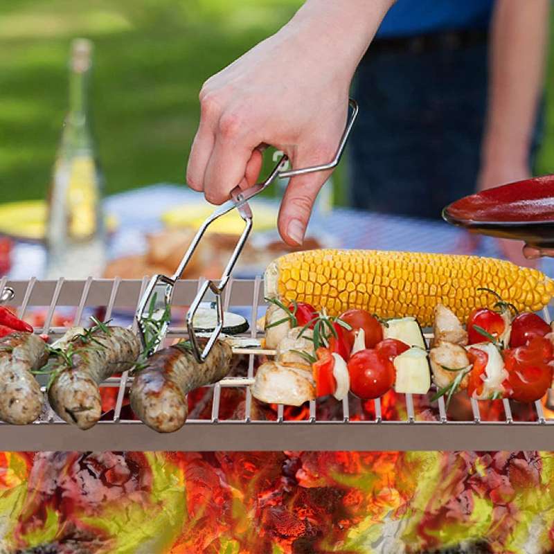 Folding Campfire Grill Heavy Duty Steel Grate with Portable over Fire Camp Grill for Outdoor Cooking