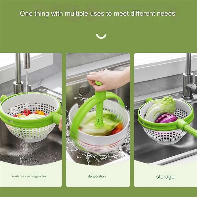 Folding Drainer Basket Fruit & Vegetable Centrifuge Salad Spinner with Handle Kitchen Useful Things