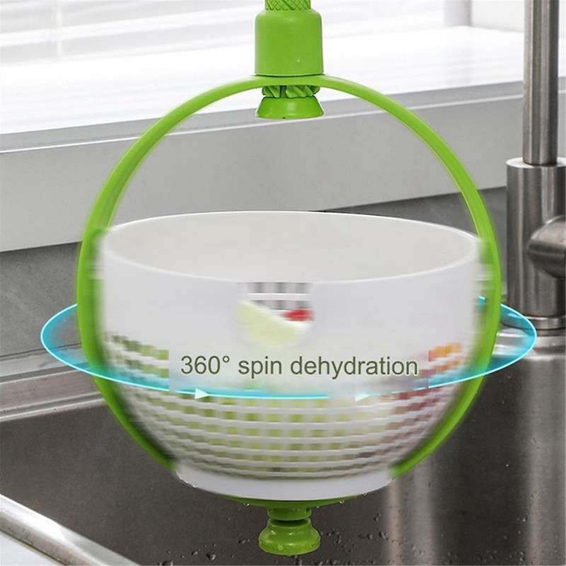 Folding Drainer Basket Fruit & Vegetable Centrifuge Salad Spinner with Handle Kitchen Useful Things