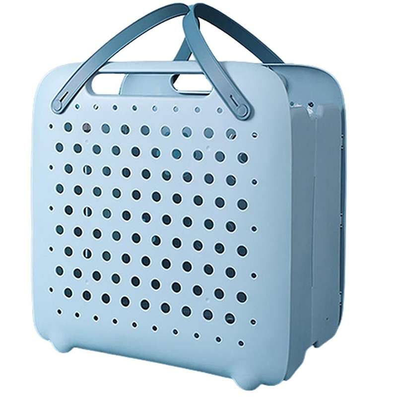 Folding Flexible Plastic Laundry Washing Basket with Handles Bin Wall-Mounted Clothes Storage Hamper