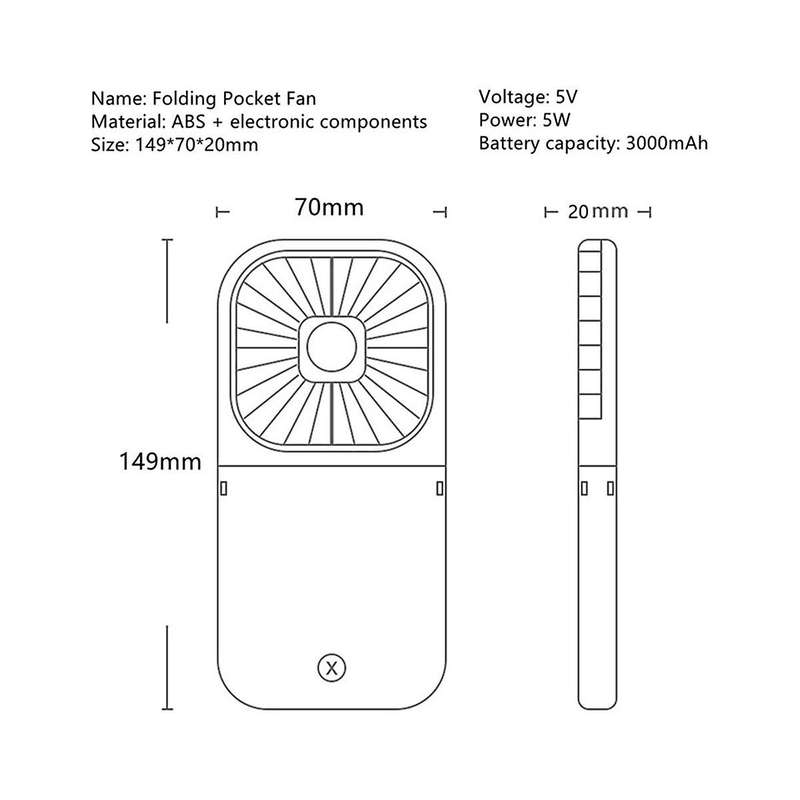 Folding Fan Usb Multi-function Charging Treasure Mobile Phone Bracket Hanging Neck Handheld Mini De