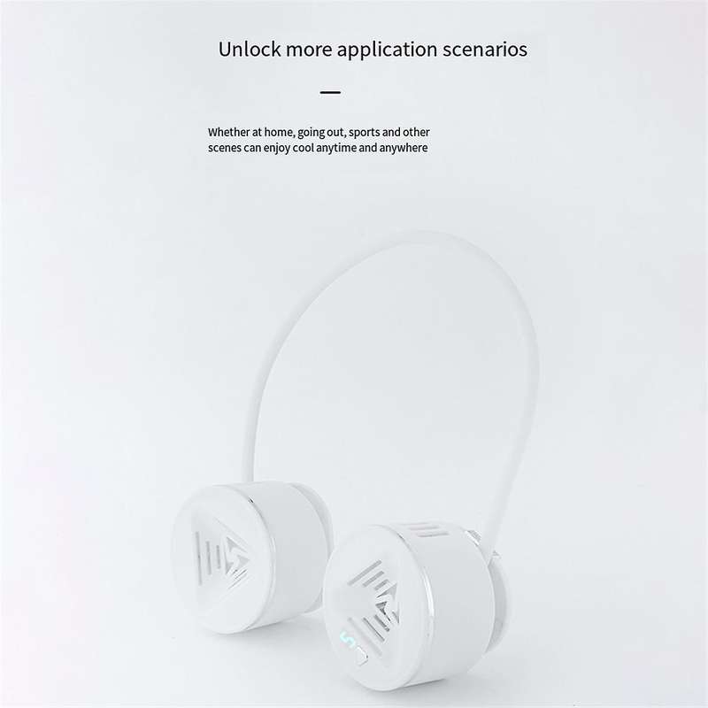 Folding Neck Waist Fan USB Charging Powerful Wind Lazy Portable Storage Silent Mini Halter Neck Fan
