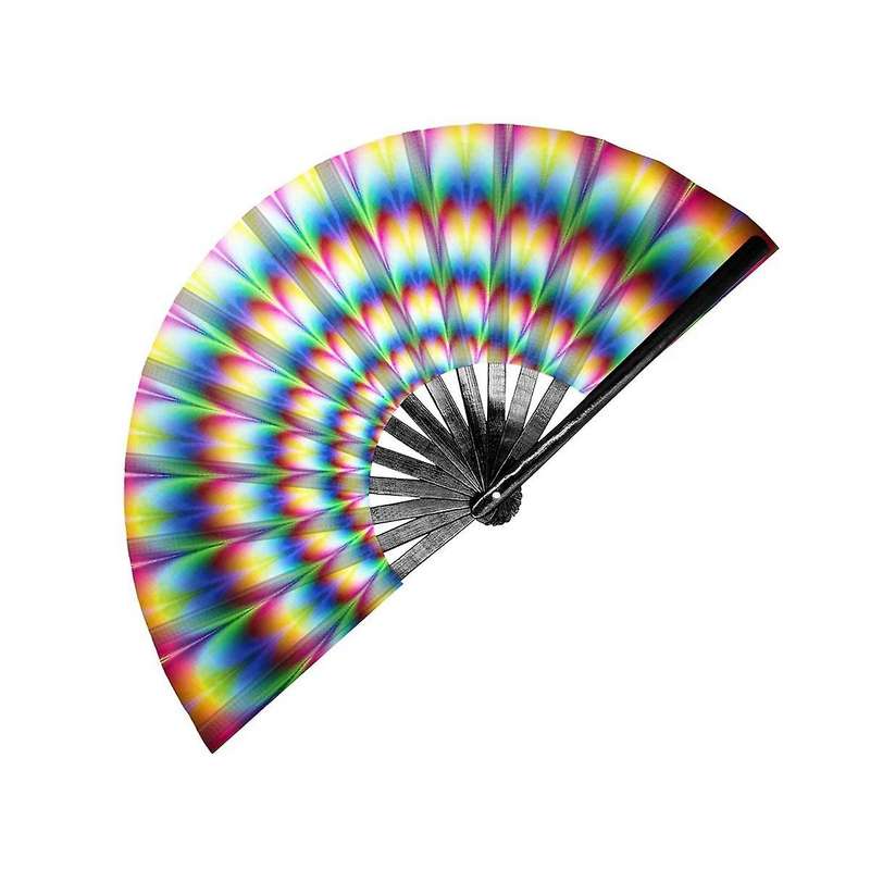 Folding Hand Fan with Bamboo Ribs for Men/Women-Chinese Japanese Handheld Fan for Dance Music Festiv