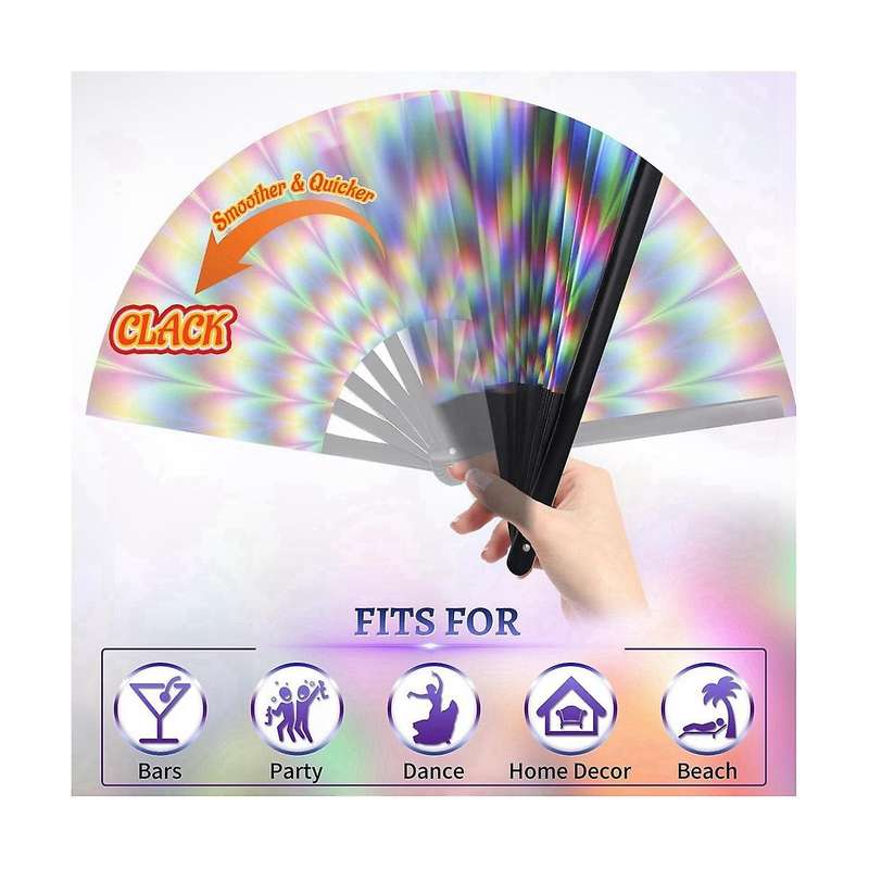 Folding Hand Fan with Bamboo Ribs for Men/Women-Chinese Japanese Handheld Fan for Dance Music Festiv