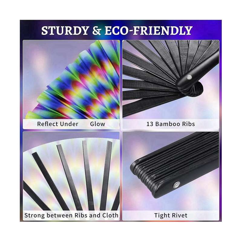 Folding Hand Fan with Bamboo Ribs for Men/Women-Chinese Japanese Handheld Fan for Dance Music Festiv