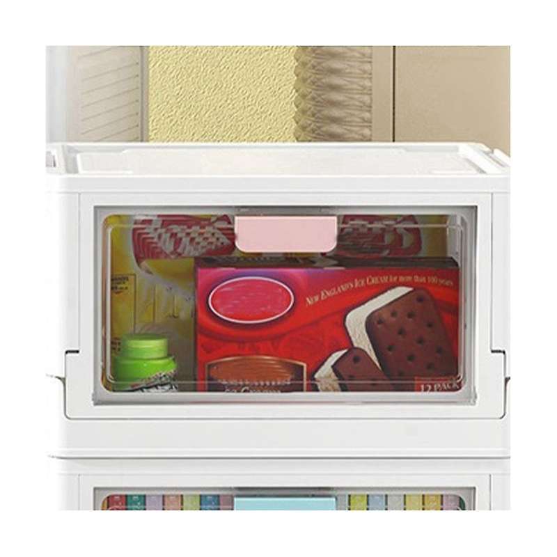 Folding Storage Box with Lid Wheels Stackable Foldable Save A Space Container Travel Folding Storag