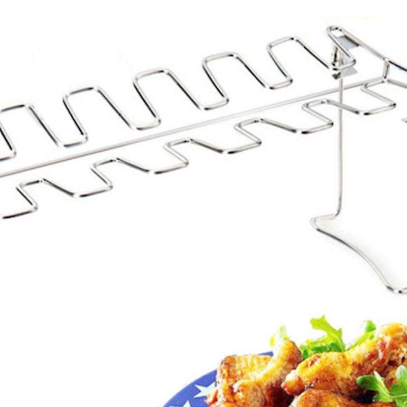 Folding Stainless Steel Grilled Chicken Leg Rack with Bottom Tray Grilled Chicken Grill Grill Plate