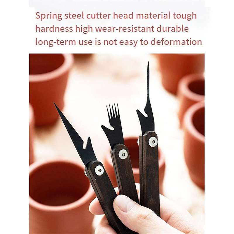 Folding Pottery Multifunctional Knife for Cutting Texture Carving DIY Ceramic Clay Cutter Portable P