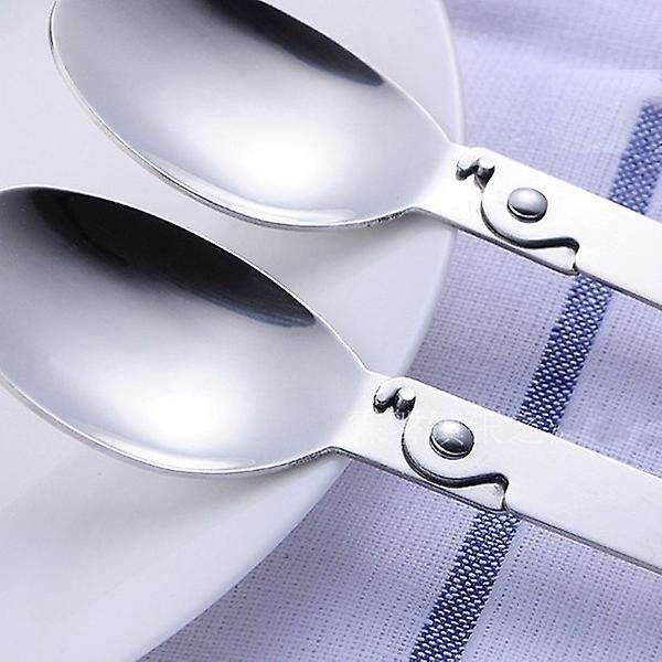Folding Small Spoon Folding Tablespoon Portable Tableware Outdoor Camping Tableware Stainless Steel