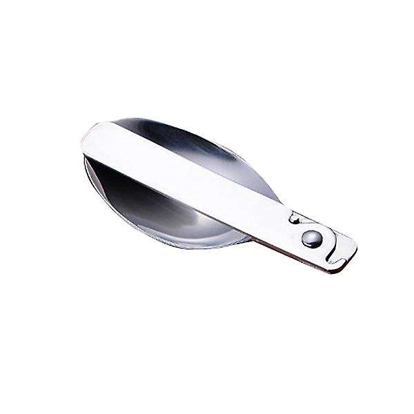 Folding Small Spoon Folding Tablespoon Portable Tableware Outdoor Camping Tableware Stainless Steel