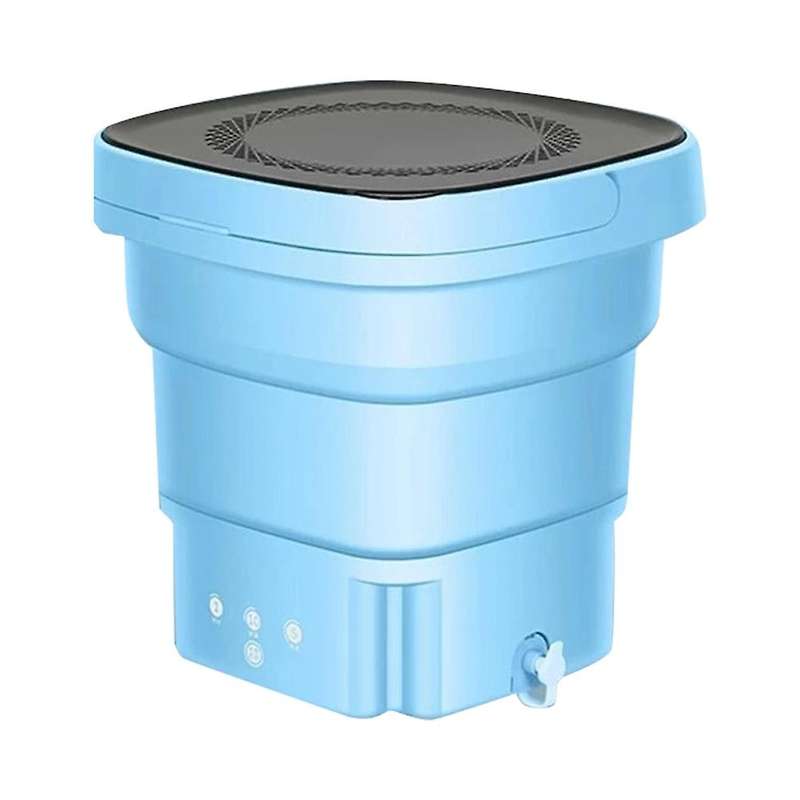 Folding Washing Machine with Dryer Bucket for Clothes Blue Eu Plug