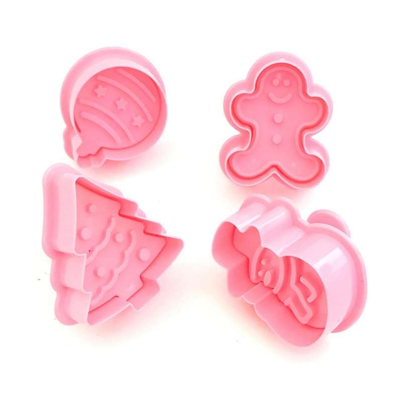 Fondant Cake Tool Christmas Christmas Tree Gingerbread Man 4-Piece Set Biscuit Spring Die