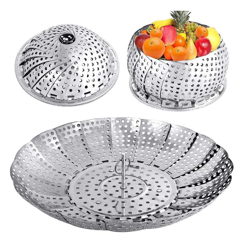 Folding Vegetable Steamer Basket,Stainless Steel Steamer Basket for Cooking Food