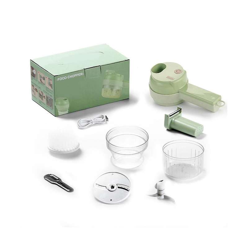 Food Processor Electric Garlic Crusher 4 In 1 Handheld Multifunctional Vegetable Cutter Set Usb Wir