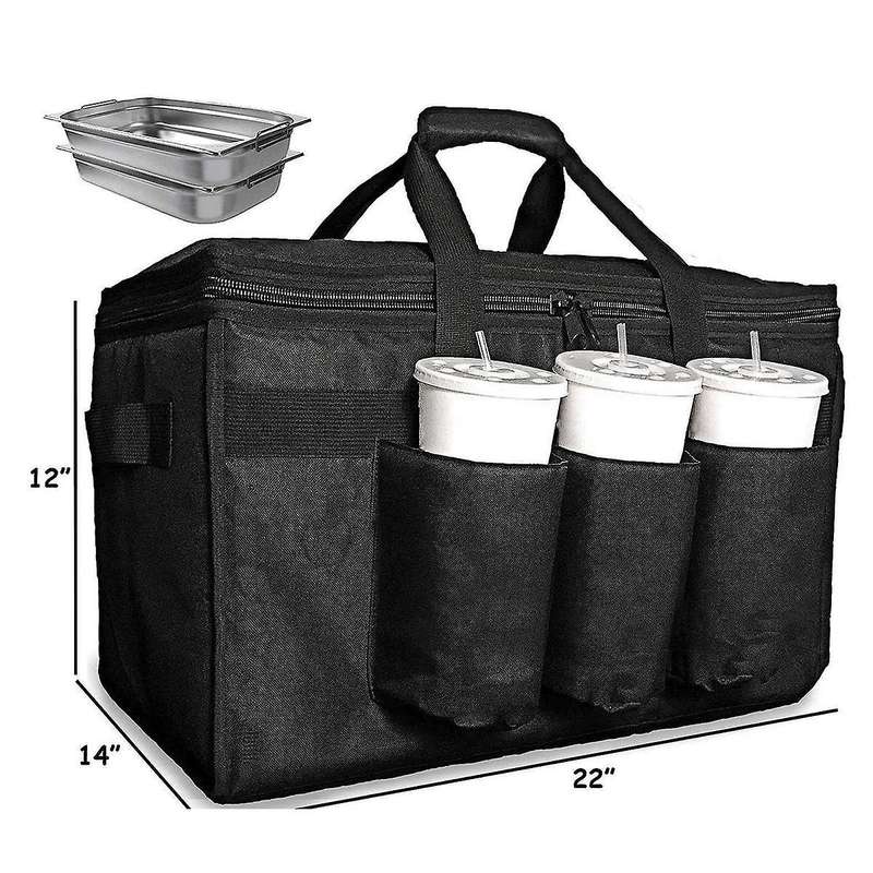 Food Delivery Bag with Cup Holders/drink Carriers Great for Beverages, Grocery, Pizza, Commercial Qu