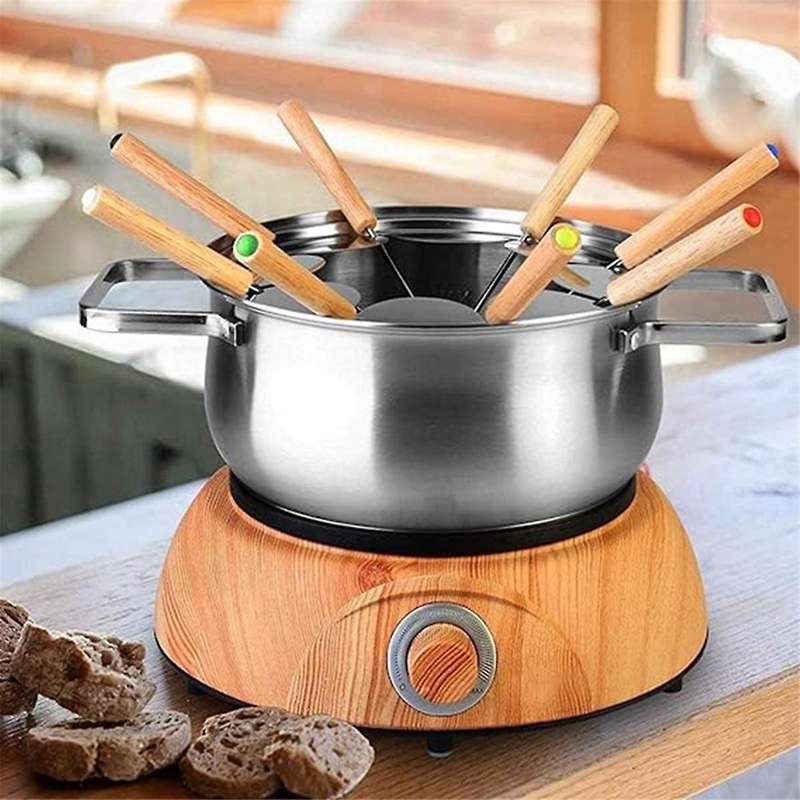 Fondue Forks, Cheese Fondue Sticks with Wooden Handle Heat Resistant for Chocolate Fountain Roast Ma