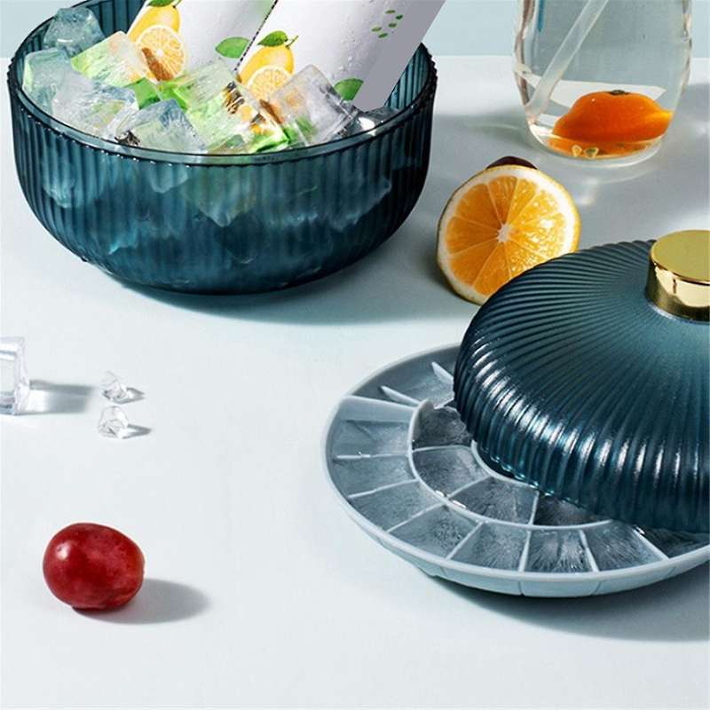 Food Grade Silicone Ice Cube Trays with Lid,ice Cube Mold for Freezer, Ice Trays with Bin Ice Ball M