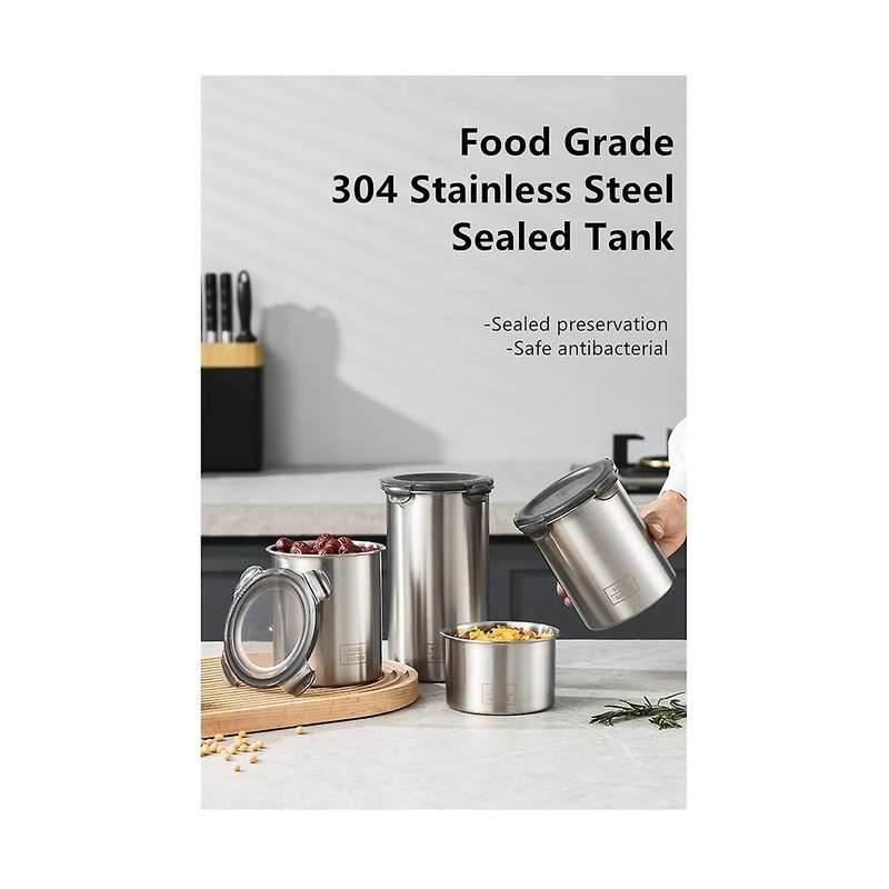 Food Sealed Box Stainless Steel Sealed Storage Jar Multigrain Storage Box Spice Coffee Storage Jar -