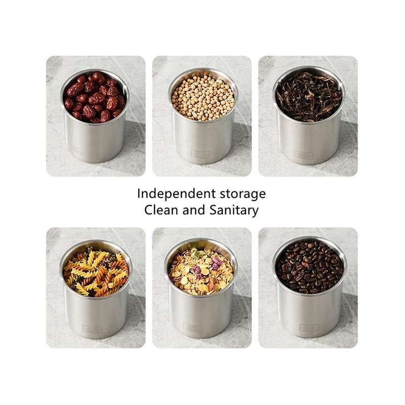 Food Sealed Box Stainless Steel Sealed Storage Jar Multigrain Storage Box Spice Coffee Storage Jar -