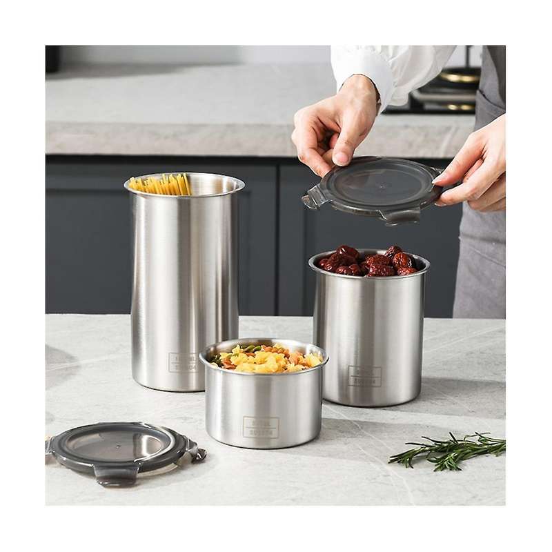 Food Sealed Box Stainless Steel Sealed Storage Jar Multigrain Storage Box Spice Coffee Storage Jar -