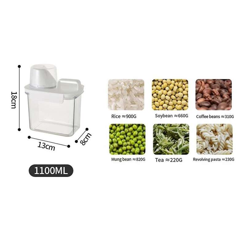 Food Storage Containers with Measuring Cup Rice Snacks Sugar Nuts Pet Food Storage Bin Cereal Storag