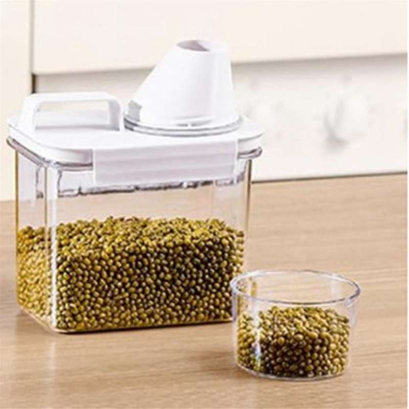 Food Storage Containers with Measuring Cup Rice Snacks Sugar Nuts Pet Food Storage Bin Cereal Storag