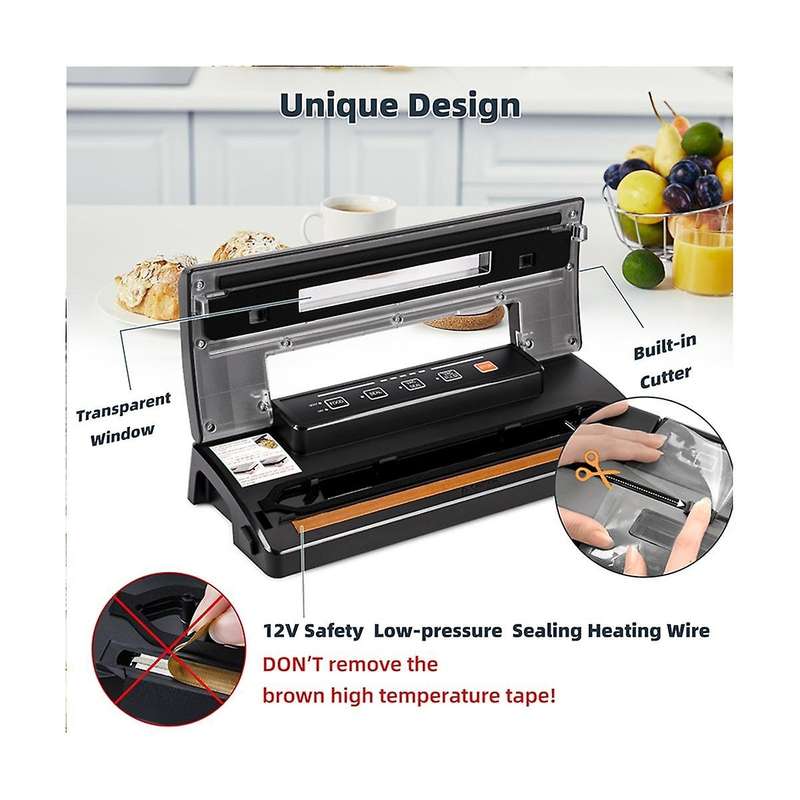 Food Vacuum Sealer with Transparent Window Design Sous Vide Home Vacuum Packing Machine Vacuum Bags
