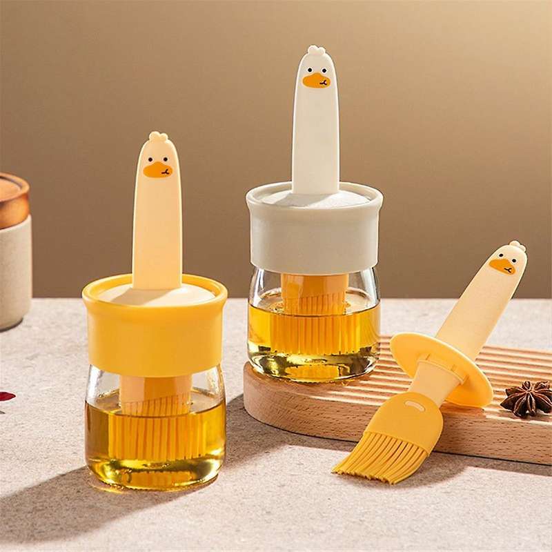 Food-grade Barbecue Brush with Bottle Kitchen Silicone Oil Brush High Temperature Resistant Oil Bott