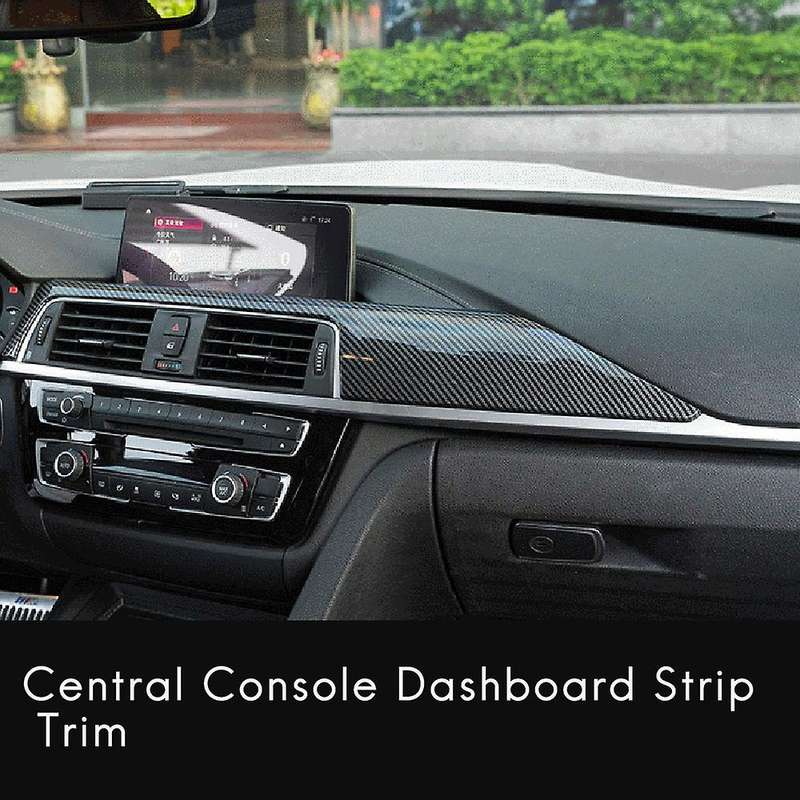 for  3 4 Series F30 F31 F32 F34 2013-2019 Carbon Fiber Central Dashboard Strip Trim+Left Vent Outle