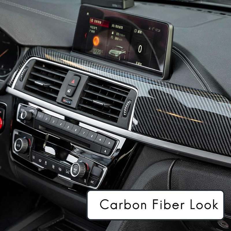 for  3 4 Series F30 F31 F32 F34 2013-2019 Carbon Fiber Central Dashboard Strip Trim+Left Vent Outle