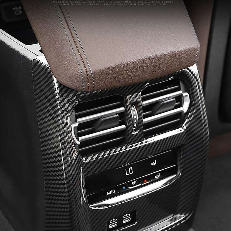 for - 3 Series G20 G28 2019-2021 Carbon Fiber Rear Air Condition Vent Outlet Cover Trim Sticker Inte