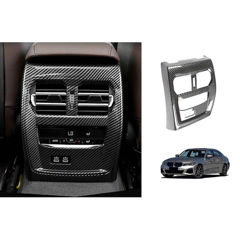 for - 3 Series G20 G28 2019-2021 Carbon Fiber Rear Air Condition Vent Outlet Cover Trim Sticker Inte