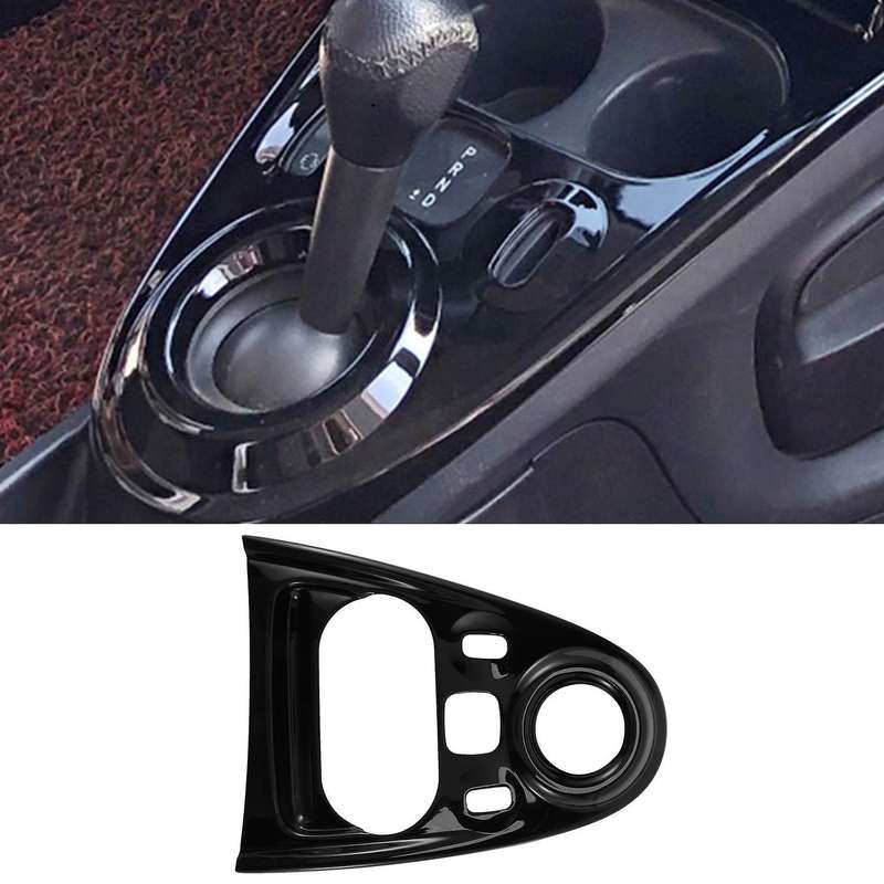 for - 453 Fortwo Bright Black ABS Car Gear Shift Knob Panel Frame Cover Trim