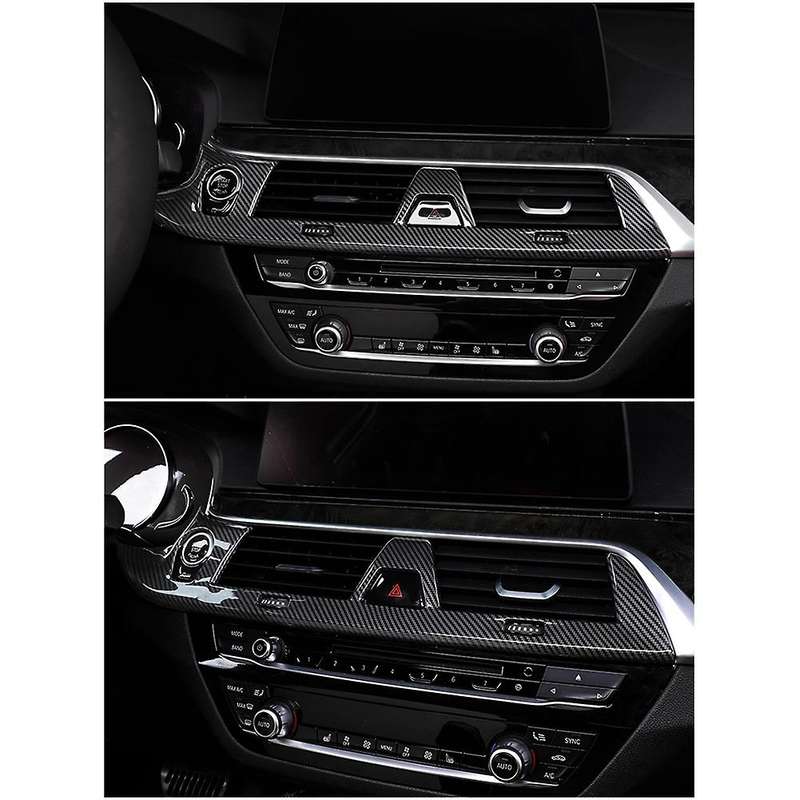 for - 5 Series G30 2018-2022 Carbon Fiber Car Console Condition Vent Outlet Cover Trim Frame Sticke