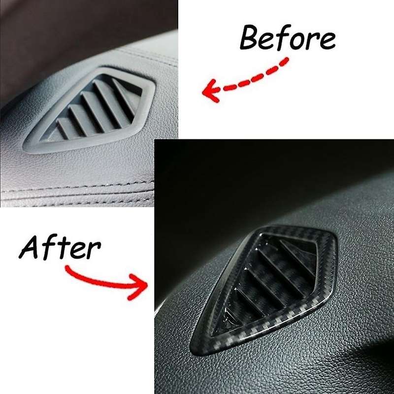 for - 5 Series G30 2018-2022 Carbon Fiber Dashboard Condition Vent Outlet Cover Trim Frame Sticker