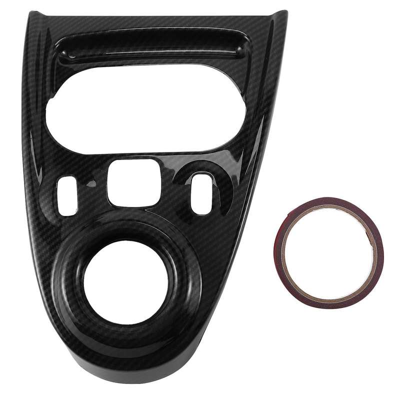 for - 453 Fortwo Carbon Fiber ABS Car Gear Shift Knob Panel Frame Cover Trim