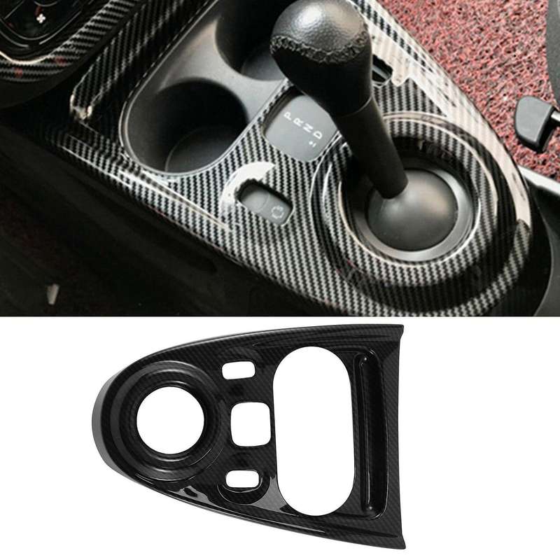 for - 453 Fortwo Carbon Fiber ABS Car Gear Shift Knob Panel Frame Cover Trim