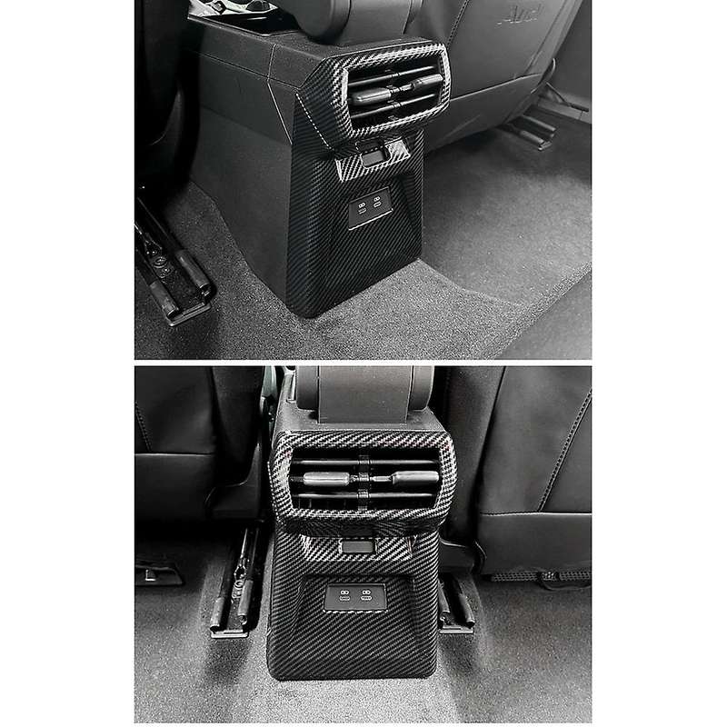 for - A3 A3L 2021 2022 Car Rear Seat Armrest Outlet Cover Trim Anti-Kick Decor Accessories,Carbon Fi