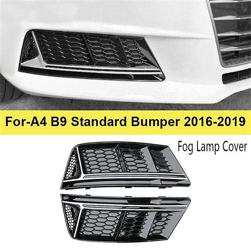 for  A4 B9 Standard Bumper 2016-2019 Front Bumper Fog Lamp Cover Fog Light Trim Honeycomb Mesh Gril