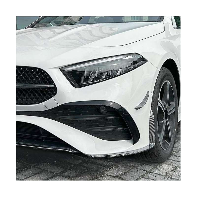 for - A-class W177 2023+ Carbon Fiber Front Bumper Lip Angle Diffuser Protect with Side Splitter Spo
