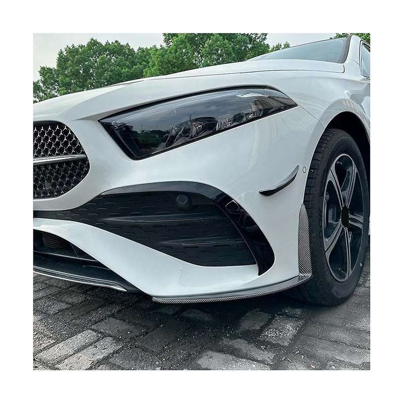 for - A-class W177 2023+ Carbon Fiber Front Bumper Lip Angle Diffuser Protect with Side Splitter Spo