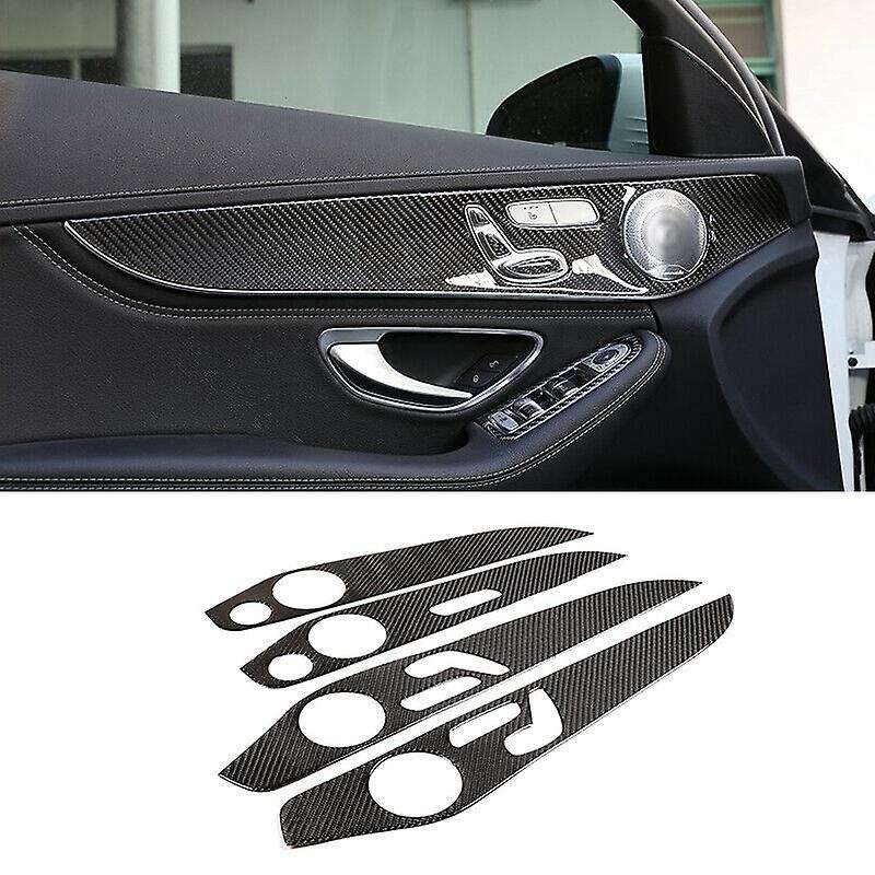 for - C-Class GLC-Class W205 14-20 Carbon Fiber Inner Door Panel Trim Door Trim Panel Cover Auto Par