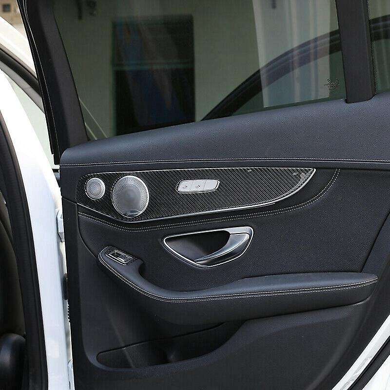 for - C-Class GLC-Class W205 14-20 Carbon Fiber Inner Door Panel Trim Door Trim Panel Cover Auto Par