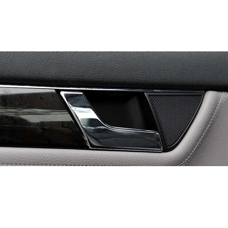 for - C-Class W204 Inner Doors Panel Handle Bar Pull Trim Cover Chromed Bright L / R