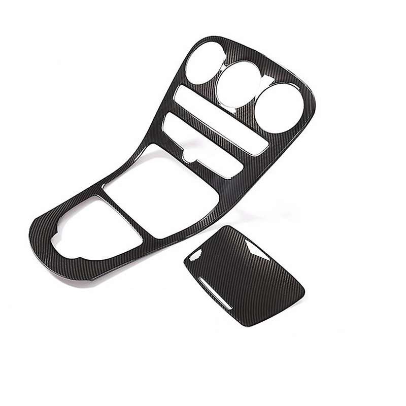 for - C-Class W205 GLC X253 Car Center Console Panel Decoration ABS Carbon Fiber Sticker (with Clock