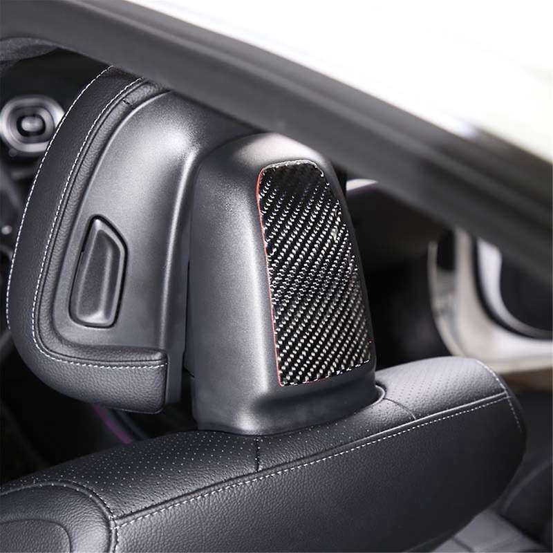 for - C-class W206 2022 2023 Soft Carbon Fiber Car Seat Headrest Cover Trim Sticker Interior Access