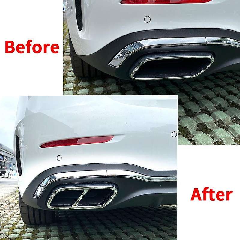for - C-Class W206 C200 C260 C300 2022+ Car Tail Throat Exhaust Pipe Muffler Tip Cover ABS Silver