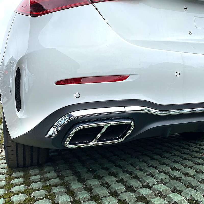 for - C-Class W206 C200 C260 C300 2022+ Car Tail Throat Exhaust Pipe Muffler Tip Cover ABS Silver