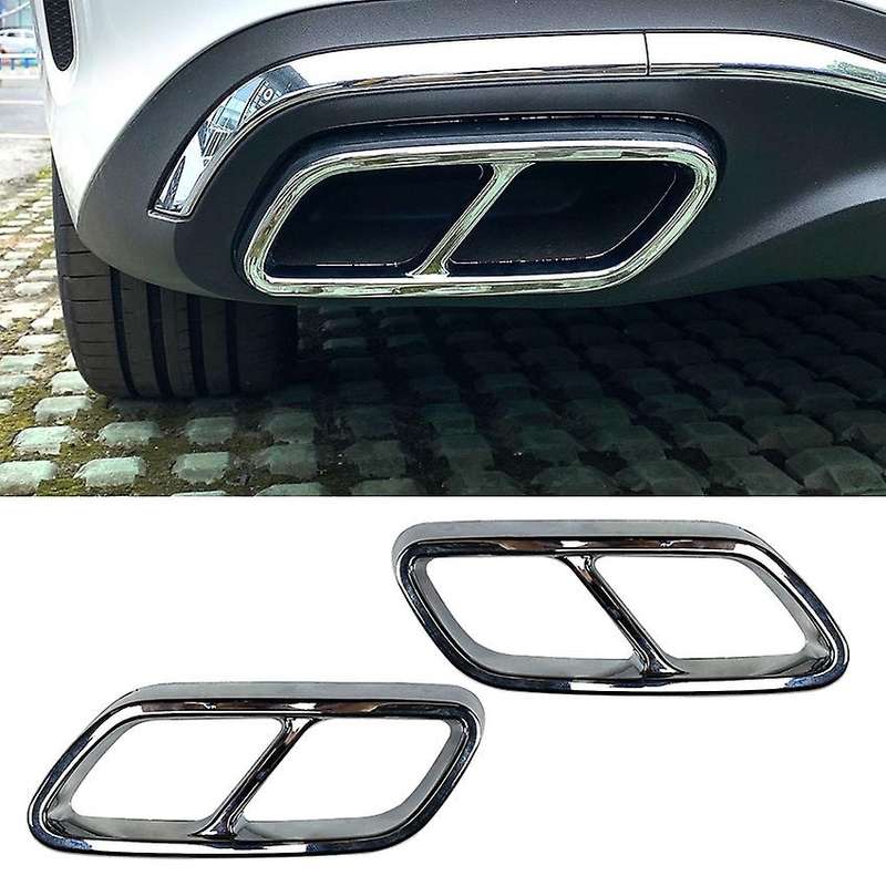 for - C-Class W206 C200 C260 C300 2022+ Car Tail Throat Exhaust Pipe Muffler Tip Cover ABS Silver